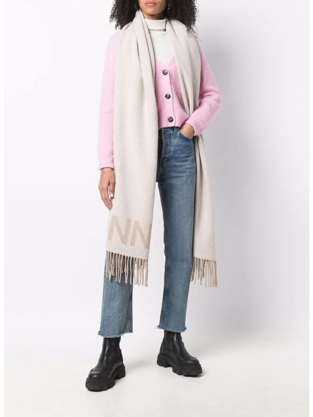 SCIARPA FRINGED WOOL, 135, large
