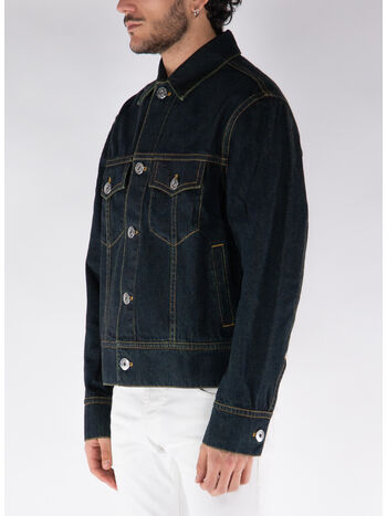 GIACCA IN DENIM RICAMATO, NAVYBLUE29, small
