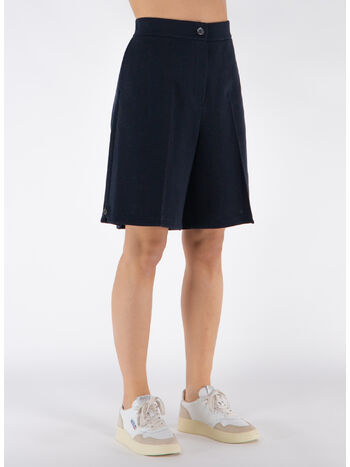 SHORTS HIGH WAISTED IN WOOL MILANO, , small