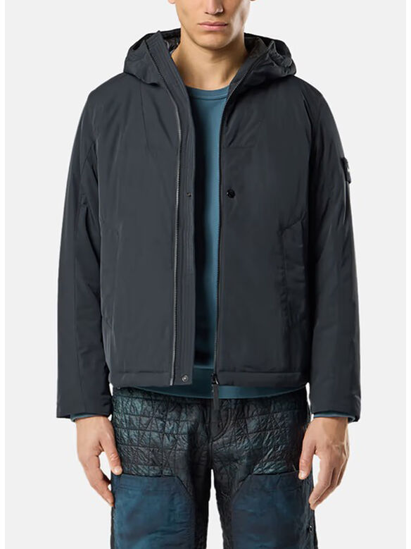 GIACCA CON CAPPUCCIO MICRO TWILL ANTIGOCCIA, V0029 BLACK, medium
