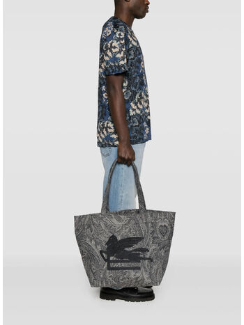 BORSA SHOPPING SOFT TROTTER L DENIM PAISLEY UNISEX, B0065, small