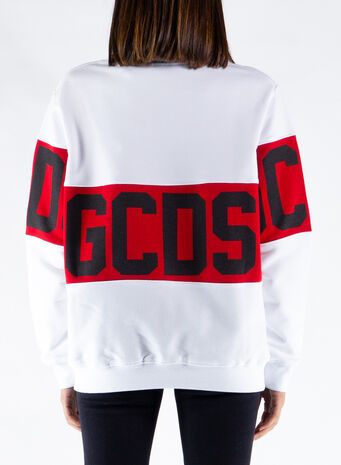 FELPA BAND LOGO CREWNECK, WHITE, small
