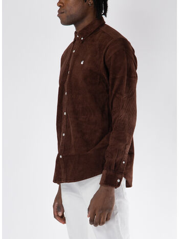 CAMICIA IN VELLUTO DI COTONE A COSTE MADISON CORD, , small