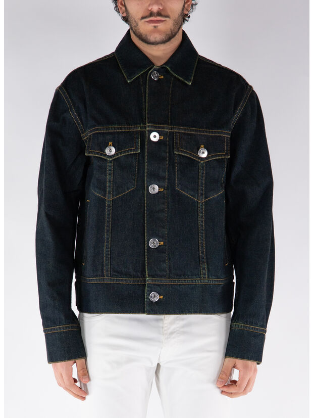 GIACCA IN DENIM RICAMATO, NAVYBLUE29, large
