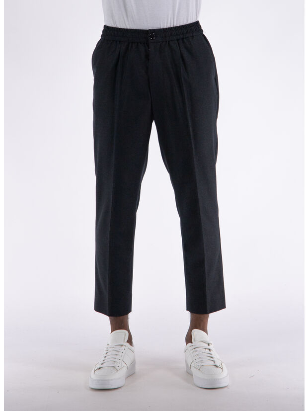 PANTALONE ELASTICATED, 055 WOOL VISCOSE CANVAS HEATHER GREY, large