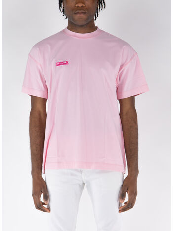 T-SHIRT INSIDE-OUT EMBROIDERED LOGO, BABY PINK/HOT PINK, small