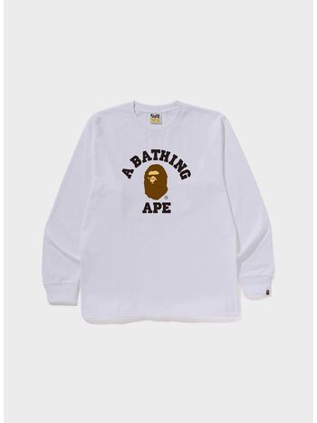 T-SHIRT COLLEGE LS TEE, WHITE, small