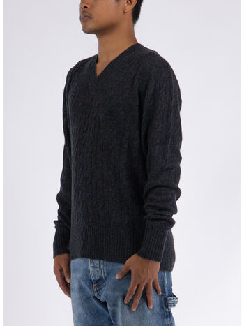 PULLOVER CABLE STITCH V NECK, 0002, small