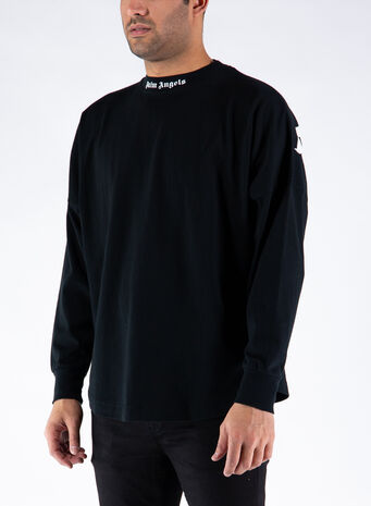T-SHIRT IN COTONE CON STAMPA LOGO, 1001BLACKWHITE, small
