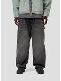 PANTALONE SINGLE KNEE, 89EJ Black, destroy wash, splatter, thumb