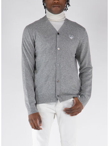 CARDIGAN LOGO, LIGHT GREY, small