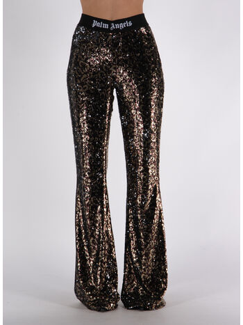 PANTALONE LOGO TAPE SEQUINS FLARE, , small