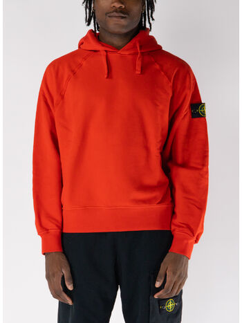 FELPA HOODIE BRUSHED ORGANIC COTTON FLEECE, V0018 SCARLATTO, small