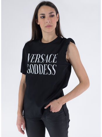 T-SHIRT STAMPA GODDES, 1B000 NERO, small