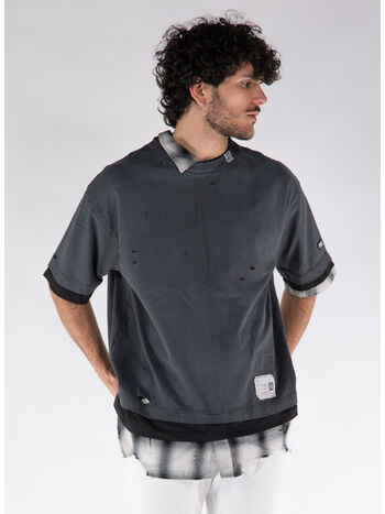 T-SHIRT TRIPLE LAYERED, BLACK, small