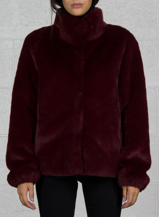 GIACCA PELUCHE, BORDEAUX, large