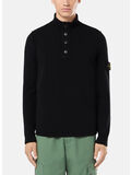 MAGLIONE CON ZIP CORTA LAMBWOOL E DETTAGLI IN FELTRO, V0029 BLACK, thumb