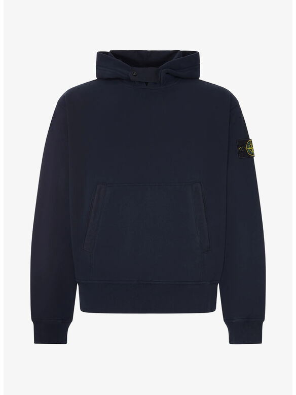 FELPA HOODIE BRUSHED ORGANIC COTTON, V0020 NAVY BLUE, medium