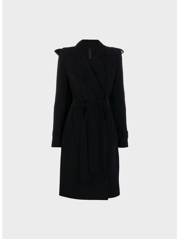 TRENCH DOUBLE BREASTED, BLACK BLACK, large
