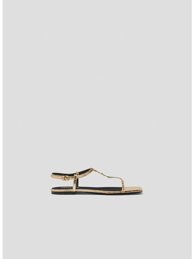 SANDALO T 10 CALF LEATHER, 1Y84V CHAMPAGNE VERSACE GOLD , large