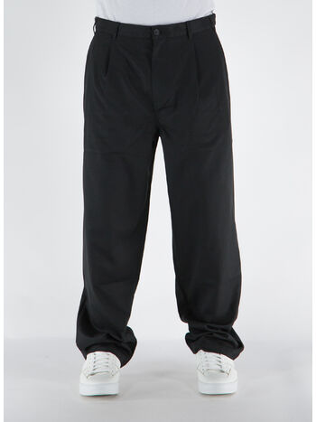 PANTALONE VOLUME PLEATED TROUSER, BLAC BLACK, small