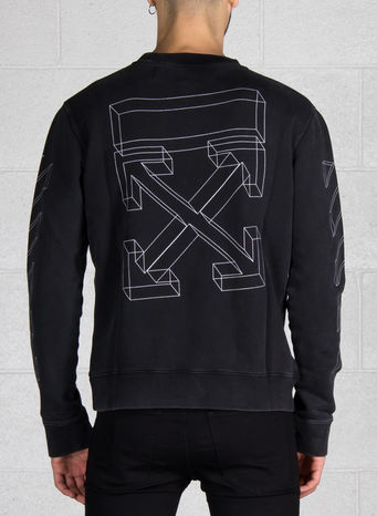 FELPA DIAG 3D LINE CREWNECK, ANTHRACITE/WHITE, small