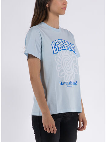T-SHIRT BASIC JERSEY FLOWER, 495 ICE WATER , small