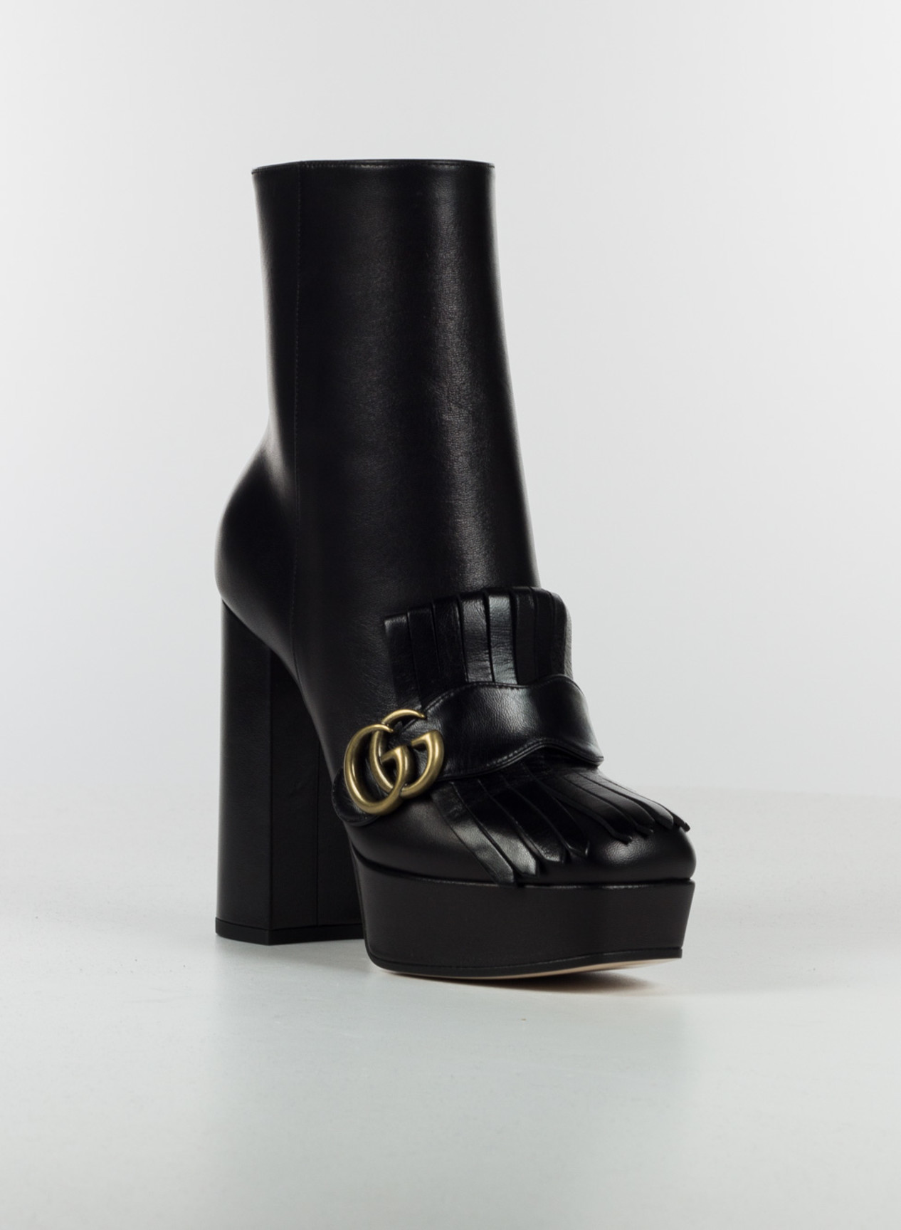 GUCCI STIVALETTO IN PELLE CON PLATEAU E FRANGE Black Woman | Susi