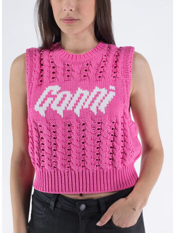 TOP KNIT CON LOGO, 534 BONBON, small
