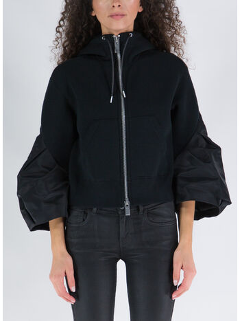 FELPA SPONGE SWEAT X NYLON TWILL, 001 BLACK, small