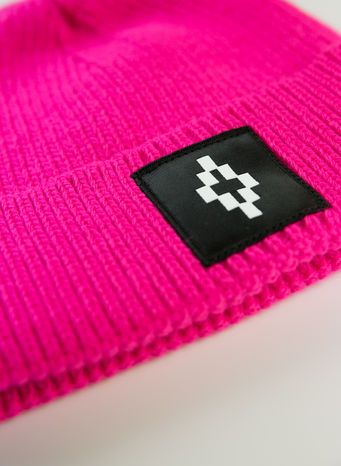 CAPPELLO COUNTY LOGO BEANIE, FUXIA/WHITE, small