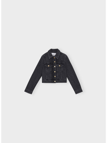 GIACCA HEAVY DENIM CROPPED, 006 WASHED BLACK, small