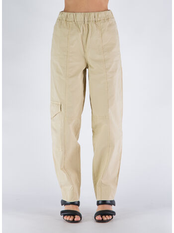 PANTALONE WASHED COTTON CANVAS ELASTICATED, 531 PALE KHAKI, small