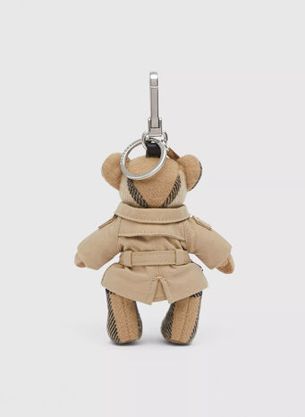 PORTACHIAVI CHARM ORSETTO THOMAS CON TRENCH COAT, ARCHIVEBEIGE, small