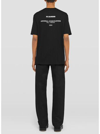 T-SHIRT CREWNECK CON LOGO, 001 BLACK, small