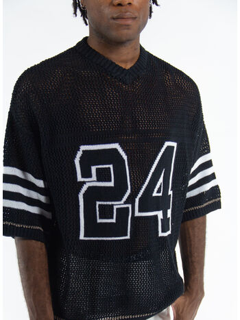 T-SHIRT KNIT24 FOOTBALL, 001 BLACK, small