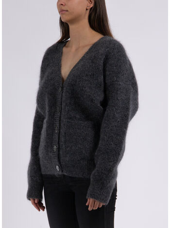 CARDIGAN IN MAGLIA MOHAIR, 8034 GREY, small