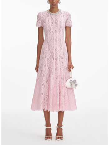 ABITO MIDI FLOREAL LACE EMBELLISHED, PINK, small