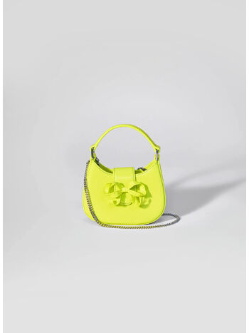 BORSA CURVED BOW MICRO SHOULDER BAG, LIME GREEN, small