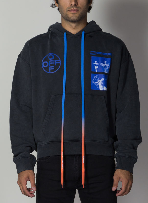 FELPA HARDCORE CARAVAGGIO, BLACK/BLUE, large
