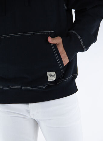 FELPA CONTRAST STITCH LABEL, BLACK, small