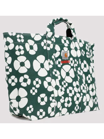 BORSA SHOPPER MARNI X CARHARTT WIP, ZO265 FOREST GREEN/STONE WHITE, small