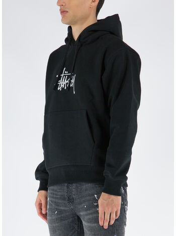 FELPA BASIC APPLIQUE HOOD, BLACK, small