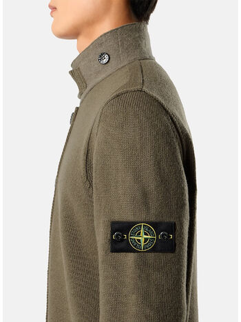 CARDIGAN LAMBSWOOL, V005G MILITARYGREEN, small