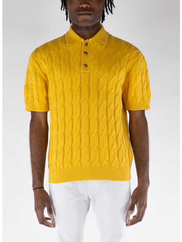 POLO IN MAGLIA TRECCIATO, YL YELLOW, large