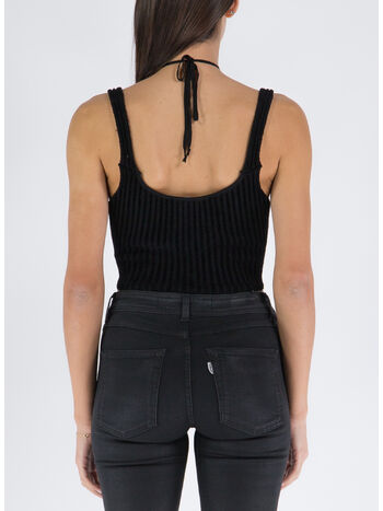 TOP RIBBED KNIT VELVET CUT-OUT, 004 BLACK, small