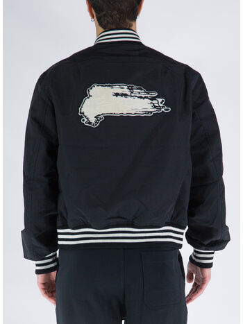 GIACCA VARSITY BOMBER, BLACK/OWHITE, small