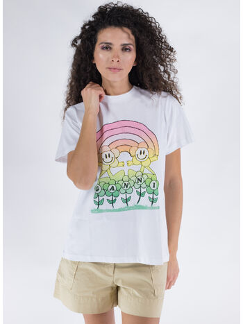 T-SHIRT BASIC JERSEY RAINBOW, 151 BRIGHT WHITE, small