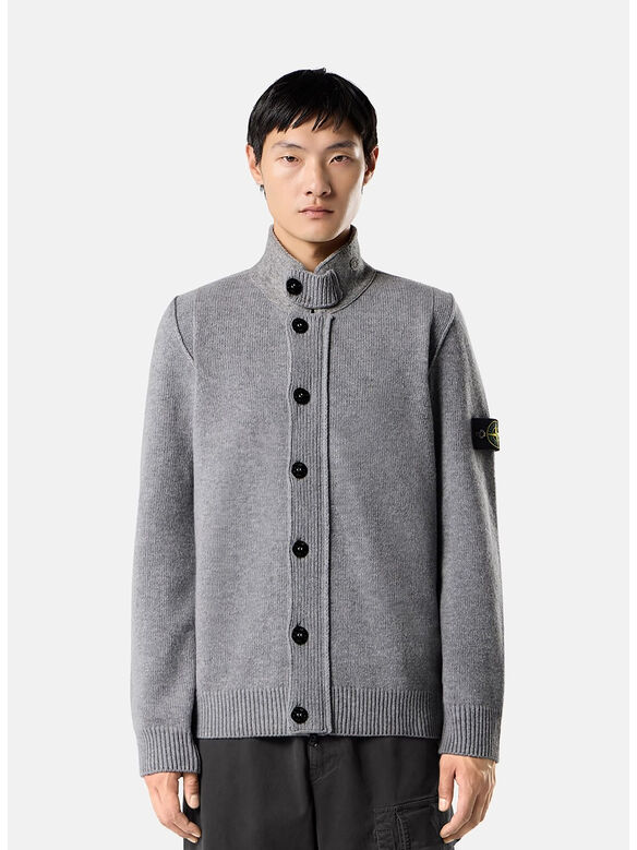 CARDIGAN LAMBSWOOL, V0M60 GREYMELANGE, medium