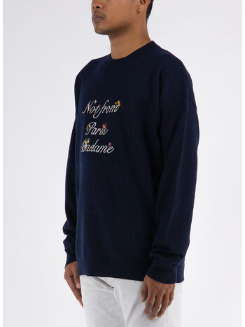 MAGLIONE SLOGAN A FLEURS, NY NAVY, small